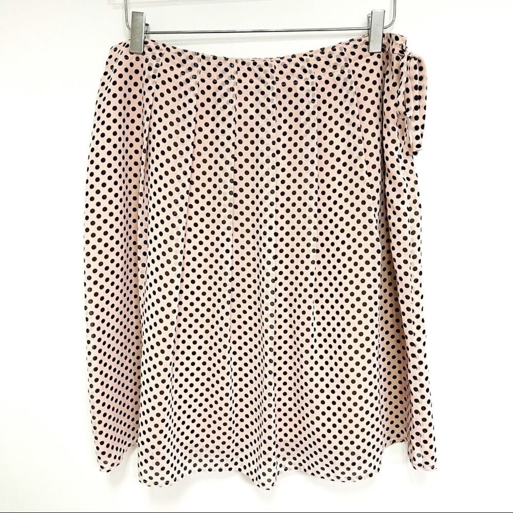 LOUBEN Skirt Size 14 Polka Dot Tie Waist Business Career Work Casual Size Zipper